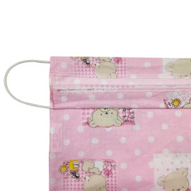 Panini Tessuti 100% Cotton Nursery Changing Bag 34 x 44 cm for Clothes, Pink Bee Bear