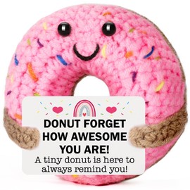 MBL Emotional Inspirational Support for Women - Small Positive Encouragement Relaxation Motivational Crochet Donut Gifts for Men Friends College Students Birthday Halloween Christmas Stocking Stuffers