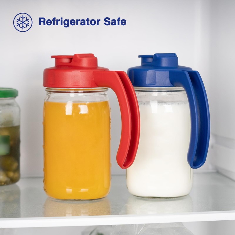 2 Pack Wide Mouth Mason Jar Lids with Handle, Airtight