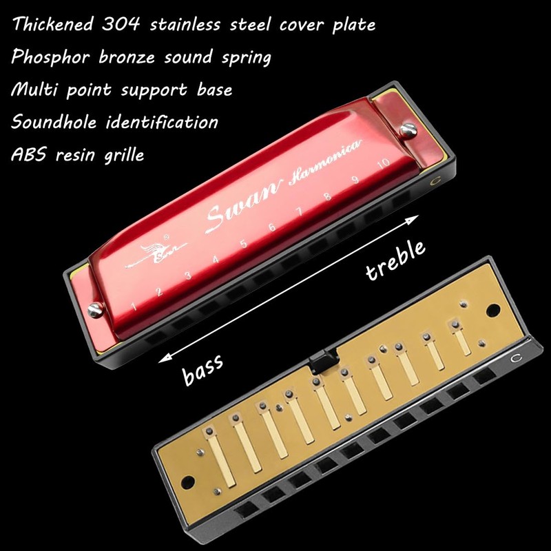 Harmonica C Major 10 Hole Blues Harp Diatonic Harmonica Harmonica