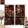 wlsgdsg Bar Curtains,Wine Bottles Pub Luxury Wine Cabinet Rustic Cloth