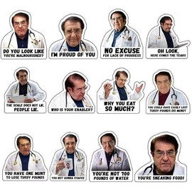 12 Pack Dr Now Magnets, Funny Dr. Nowzaradan Fridge Magnet - 3" × 3" Strong Magnets, Black Text, Motivational Diet Helper - Cute Fun Magnetic Accessories for Refrigerator & Car