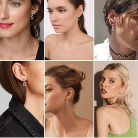 Womens Initial Letter Earrings Dangle Initial Letter U Stud Earrings 925 Sterling Silver Crystal Iced Out Name Earrings Alphabet Monogram Earrings Jewelry Gift for Mom Wife Girlfriend FE0116U