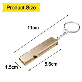 XCOZU 2 Pack Emergency Whistle, Whistle Gold Silver Double Tube Outdoor Survival Whistle Camping Whistle, All Weather Whistle Keyring for Outdoor Hiking Hunting Mountain Keychain Whistle