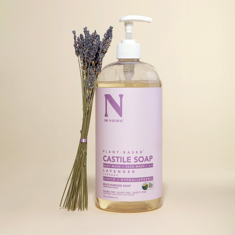 Dr. Natural Castile Liquid Soap - Multi-Use Body Wash, Shampoo
