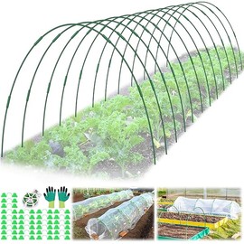 60 Pcs Garden Hoops for Raised Beds, 12 Sets Greenhouse Hoops Grow Tunnel Rust-Free Fiberglass Hoop House Kit, Plant Support Garden Stakes Hoops Frame for Netting Shade Cloth Row Cover Garden Supplies