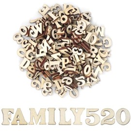 Pack of 204 Wooden A-Z Letters - Wooden Letters and Wooden Numbers, Wooden Letters for Crafts, Unfinished Wooden Letters, Numbers DIY Decorations, Natural Wood Numbers 0-9 for Decoration Early