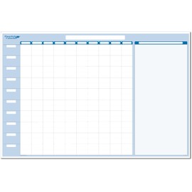 Blue Dry-Erase 10-Column 10-Hour - Job/Task/Time Manager 48”w x 32”h - Complete with 200 Sticky Notes, Marker & Eraser