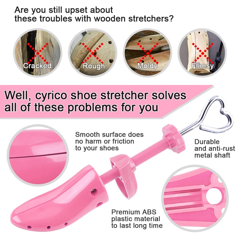 cyrico Shoe Stretcher Women 4-way Shoe Expander Widener Shoe Tree