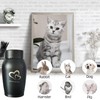 QESSUVNC Ashes Keepsake Urns - Small, Stainless Steel, Waterproof Cat