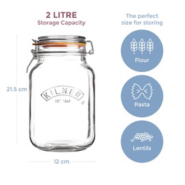 Kilner Square Swing Top Glass Jar | 2L