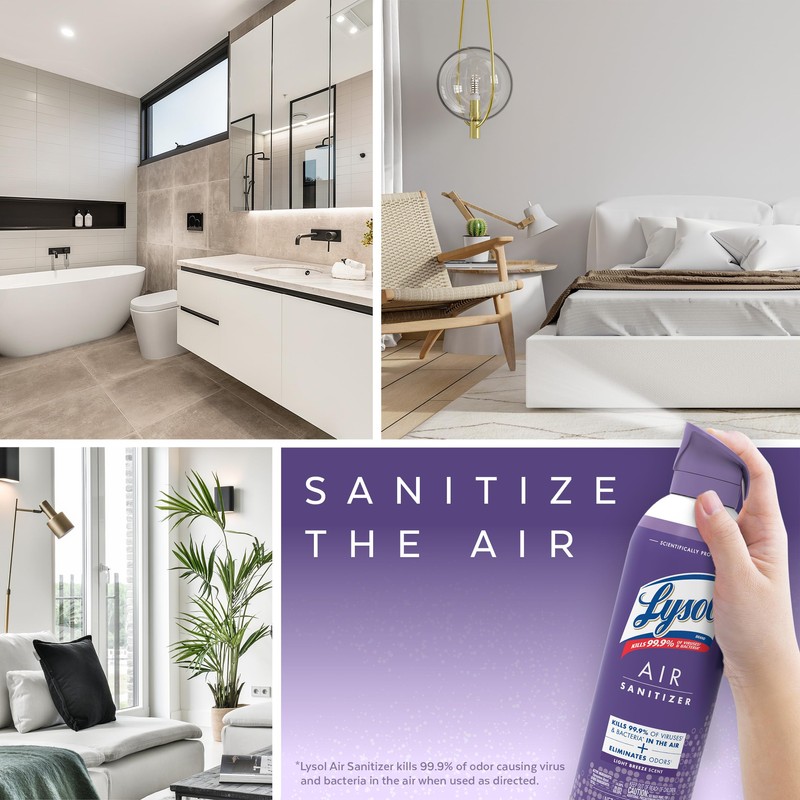 LYSOL Air Sanitizer Spray, For Air Sanitization and Odor Elimination,