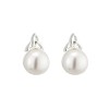 Solvar Silver Freshwater Pearl Trinity Knot Stud Earrings