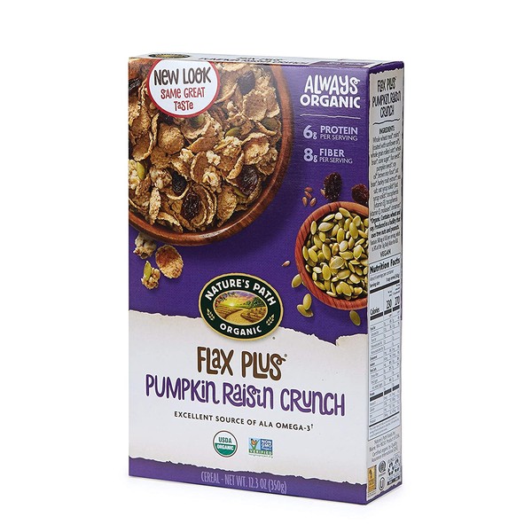 Nature’s Path Flax Plus Pumpkin Raisin Crunch Cereal, Healthy, Organic, 12.3 Ounce Box (Pack of 12)