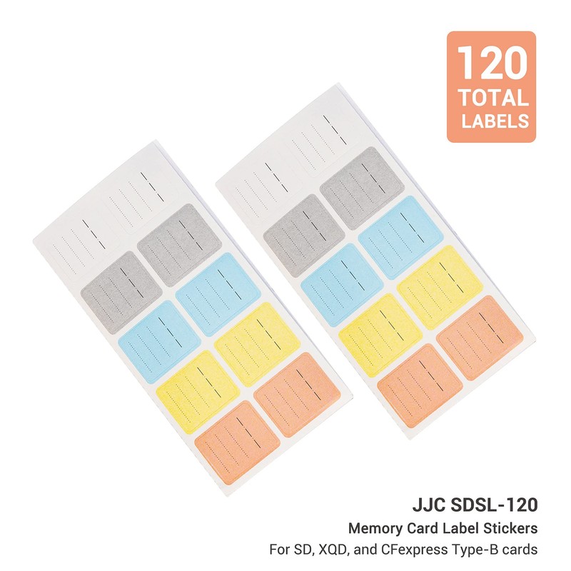 JJC Pack of 120 Multi-Purpose Stick-On Camera Memory Card Labels