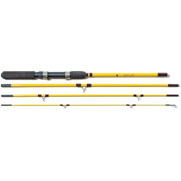 Eagle Claw Pack-It Spin-Fly Rod 4Pc 7'6, Glass, Model:PK601-7'6