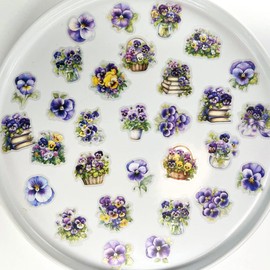 50pcs PET Transparent Clear Purple Violet Flower Vinyl Stickers Decals Small for Crafts Envelopes Water Bottles Car Scrapbook Card Making Journaling Cups Furniture Helmet Resin
