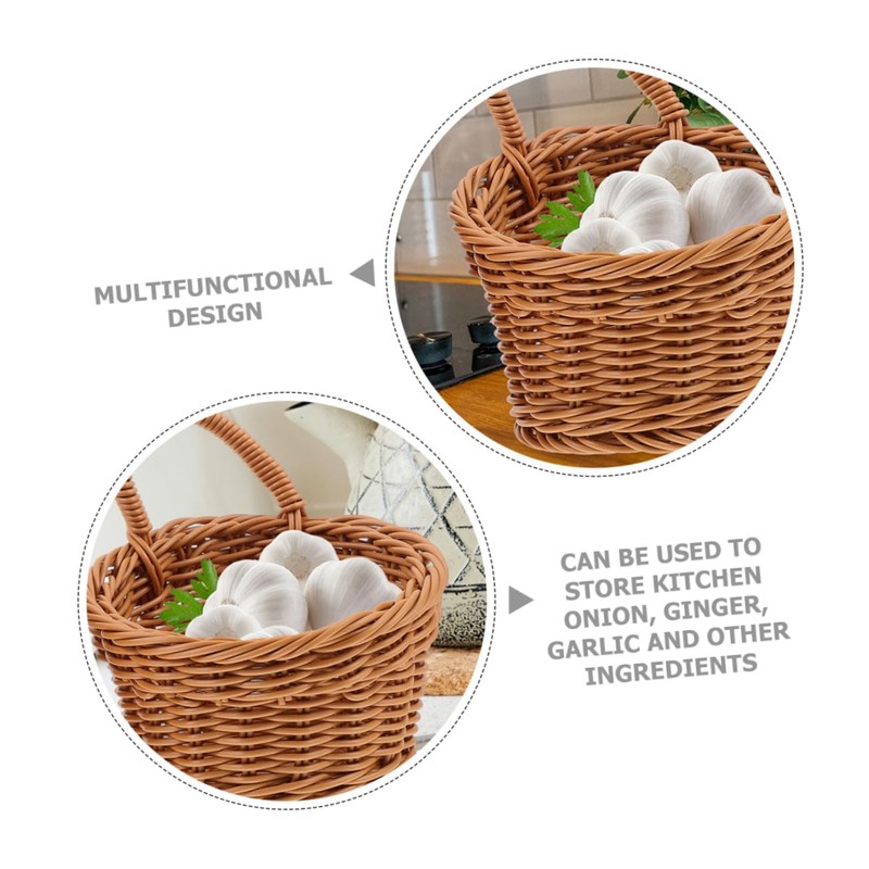CIYODO 2pcs Woven Storage Basket Wall Hanging Fruit Basket for
