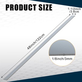 Yaocom 2 Pcs 304 Stainless Steel Flat Bar, 1/8" Thickness, 1-1/2" Width, 48" Length Brushed Finishing Trim Strips Sheet for DIY Craft Making