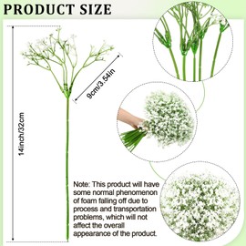 Ysleen 200 Pieces Artificial Flowers Plastic Baby Breath Flowers Faux Gypsophila DIY Floral Bouquets Arrangement Baby Breath Wedding Party Decoration for Party Home Office Garden Decor (White)