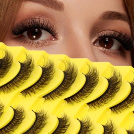 DIY Strip Lash for Using at Home: 10 Pairs, Natural Look, Fluffy, Manga, Wispy, Waterproof, Anime, Cat Eye, D Curl, JN17