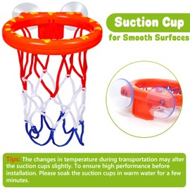 Bath Toys – Bathtub Basketball Hoop for Kids Toddlers Suction Cup Basketball Hoop & 3 No Hole Balls Set for Boys Girls Fun Basketball Bath Toys for Toddlers