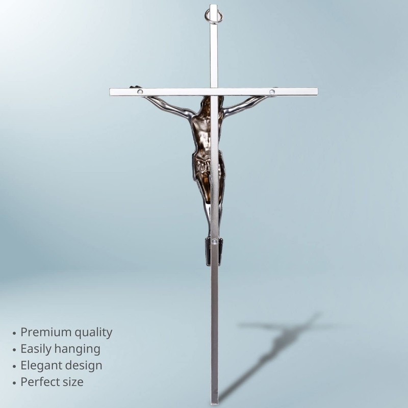 ACHIBANG Crucifix Wall Cross, Catholic Metal Hanging Crosses with Jesus