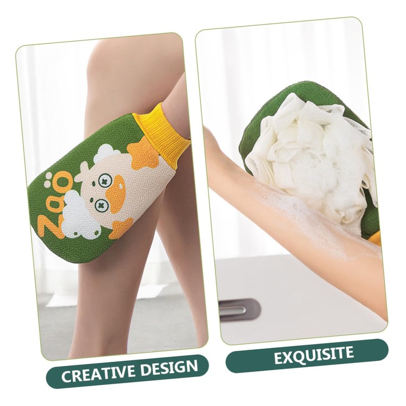WOONEKY Exfoliating Mitt Double-sided Bath Scrubber Glove Shower Scrub Gloves