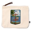 Alaska, Signpost, Lake and Flowers, 100% Cotton Zipper Pouch, Travel