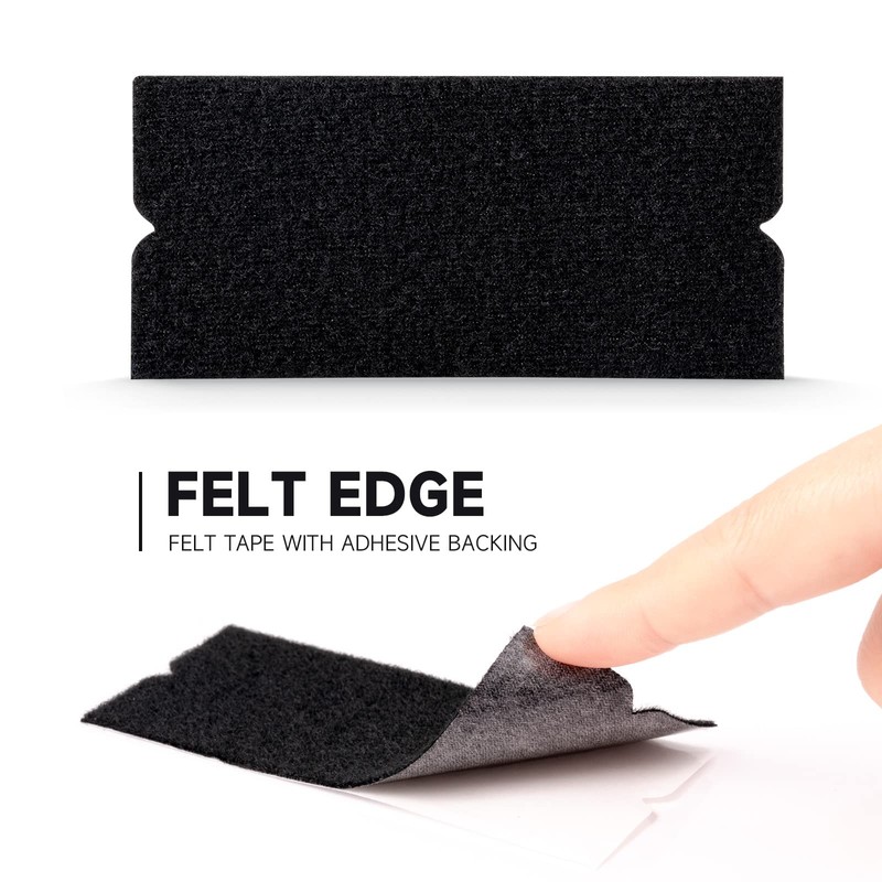 FOSHIO 20PCS Black Standard Pre-Cut Self-Adhesive Squeegee Fabric Felt Replacement