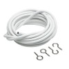 Merriway BH03877 Plastic Coated Curtain Wire with 2 Each Hooks