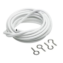 Merriway BH03877 Plastic Coated Curtain Wire with 2 Each Hooks and Eyes, 100 cm (39 inch)