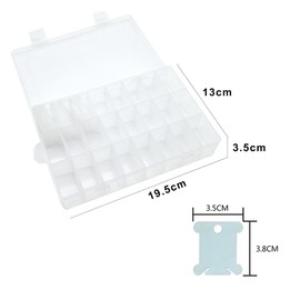 ericotry Embroidery Floss Organizer Box 24 Adjustable Grids with 50pcs Plastic Floss Bobbins and 552 Pcs Floss Number Stickers for Cross Stitch and Sewing Thread Craft DIY Sewing Storage