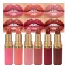 Conjunto De 6 Unidades De Batom Glitter, Impermeável De Long