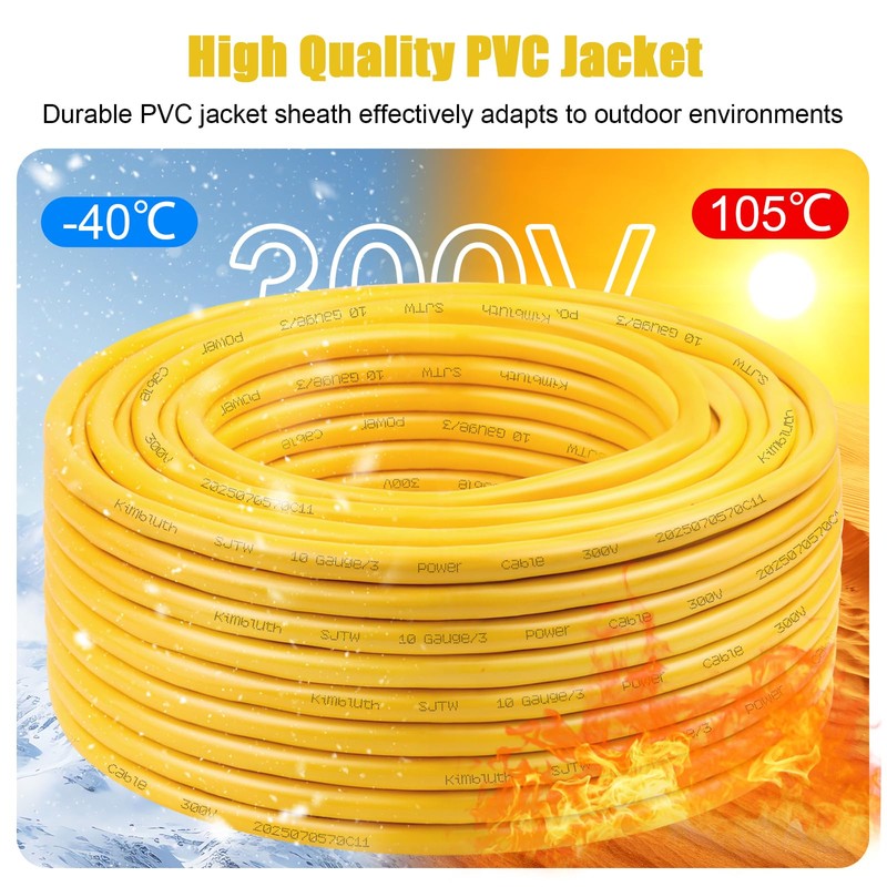 Kimbluth SJTW 14/3 Wire 50FT Heavy Duty Copper Wire, 14