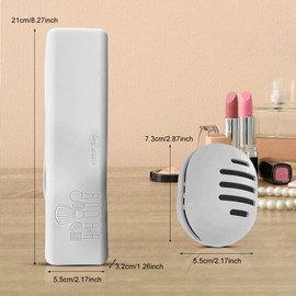 Piashow 2er Tragbarer Kosmetiktasche, 1pcs Makeup Pinsel Halter Silikon+1pcs Make Up Schwamm Halter, Reise-Make-Up-Pinselhalter Makeup Pinsel Organizer Schmink Travel Essentials, Grau