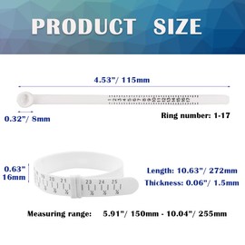 HayEastdor 2PCS Ring and Bracelet Sizer Measuring Tool White Reusable Universal Finger and Wrist Jewelry Sizing Tool Set with Magnifying Glass HE008-W