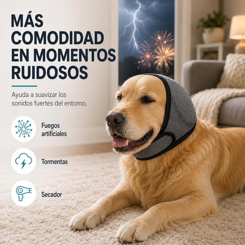2PCS Orejeras contra ruido para perro, Orejeras ajustables para perro