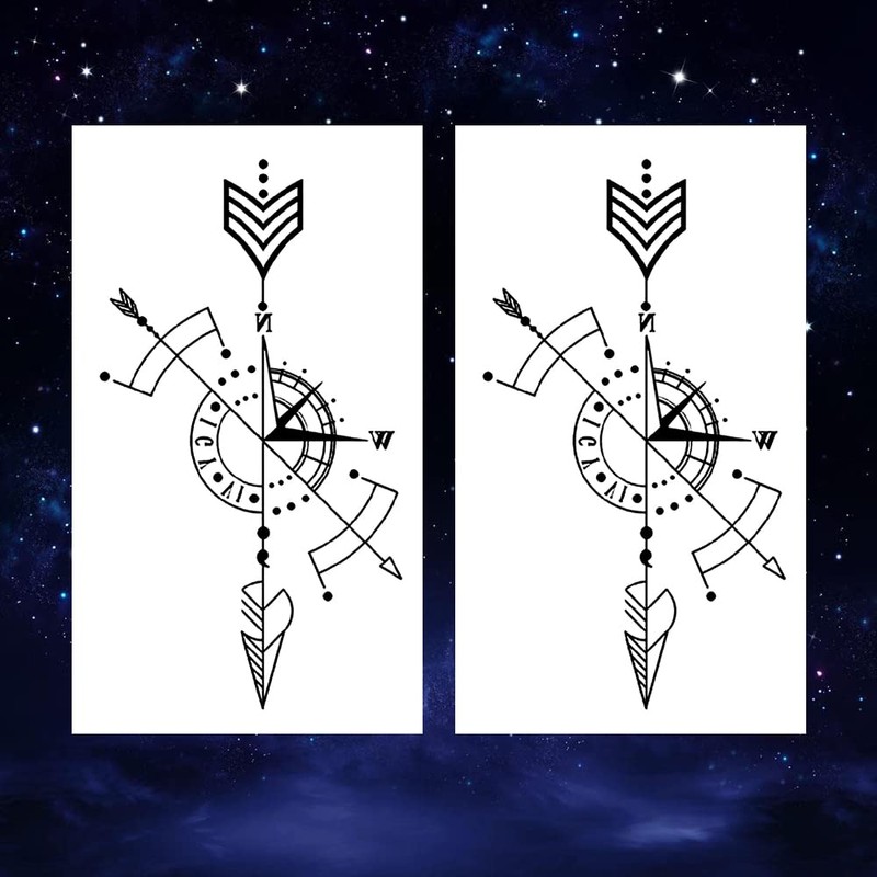 Oottati Small Cute Temporary Tattoo Sticker Set of 2 -