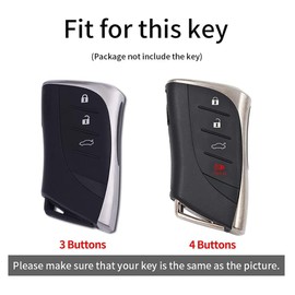 ontto 3 buttons Car Key fob Cover fit for Lexus ES UX NX LC500 UX200 ES350 UX200 LS500 LS500H LC500h ES300h Smart Key holder case PC Shell keyring keychain protector accessories Golden