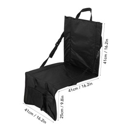 TOPINCN Stadium Seats for Bleachers 600D Oxford Cloth Adjusted Angle Folding Stadium Chair Portable Bleacher Cushions with Pocket(Black)