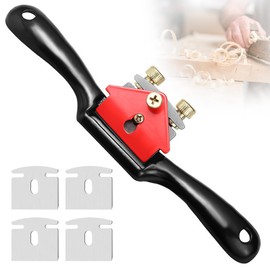 Adjustable Spokeshave, Woodworking Cutting Edge Plane, Manual Planer Hand Trimming Tool with 4 Pcs Replacement Blades