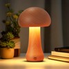 LONRISWAY 2 Pack Wooden Mushroom Night Light, Portable Cordless Small
