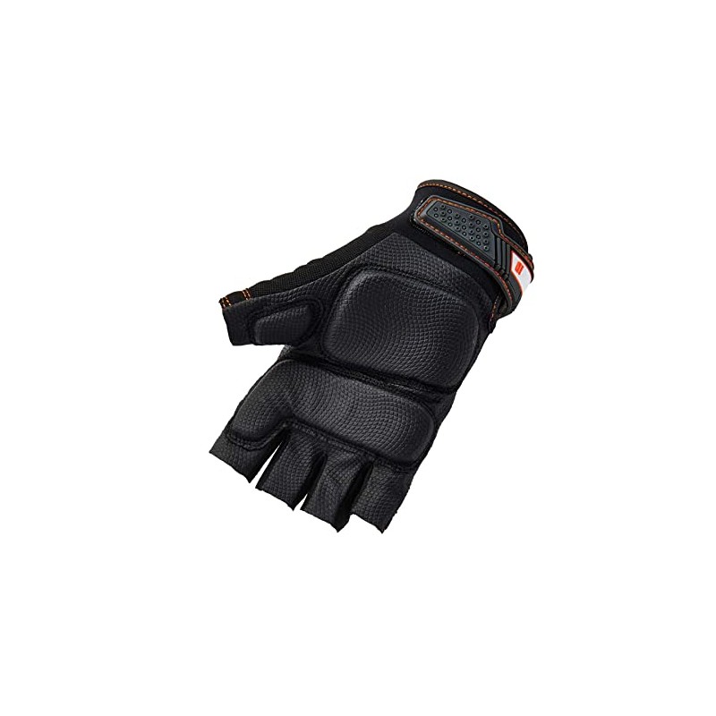 Ergodyne ProFlex 900 Impact Protection Work Gloves, Padded Palm, Half-Finger,