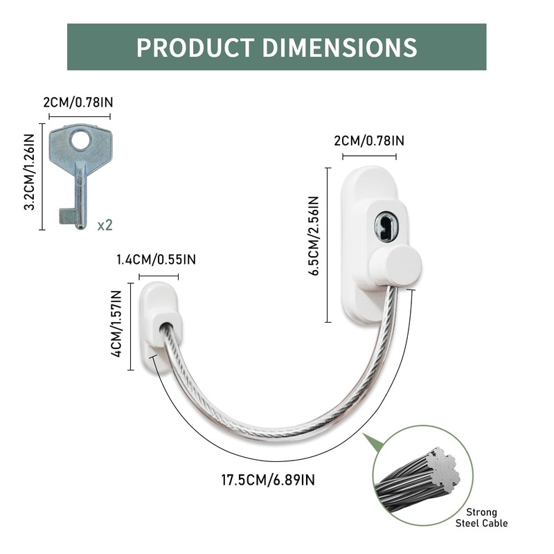 YTOOK 4Pcs Window Door Restrictor Security Lock, Window Locks Set