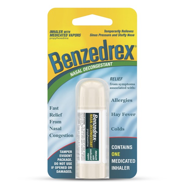 Benzedrex Nasal Decongestant Inhaler, 1 Count (Pack of 1)