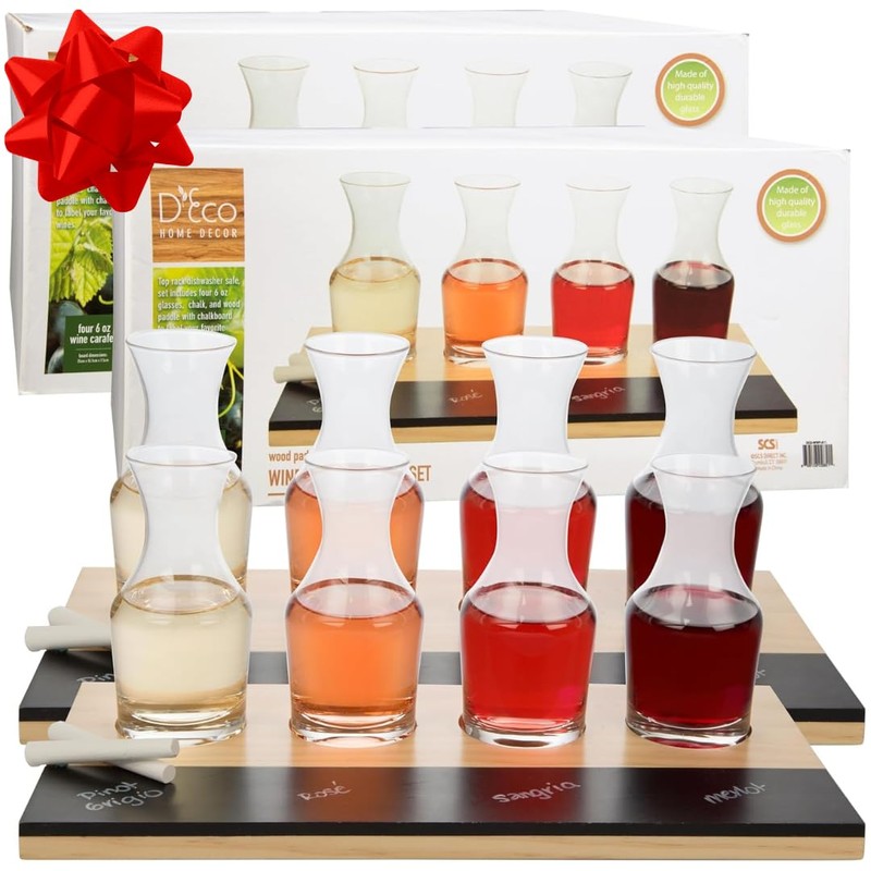 D'Eco Wine Tasting Flight Sampler Boards (2 Pack)- Set Includes