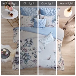 Madison Park Cassandra Cotton Blend Comforter Set - Feminine Design Colorful Floral Print, All Season Down Alternative Bedding Layer and Matching Shams, King (104 in x 92 in), Blue 8 Piece