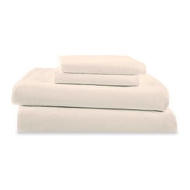 4 Piece Queen Bed Sheets Set | Queen Bed Sheets – Light Weight, Soft Breathable Sheets | Brushed Cotton Rich Blend | Secure-Fit, Wrinkle Resistant, Durable, Easy Care Bed Sheets | Comfy Sheets | Ivory