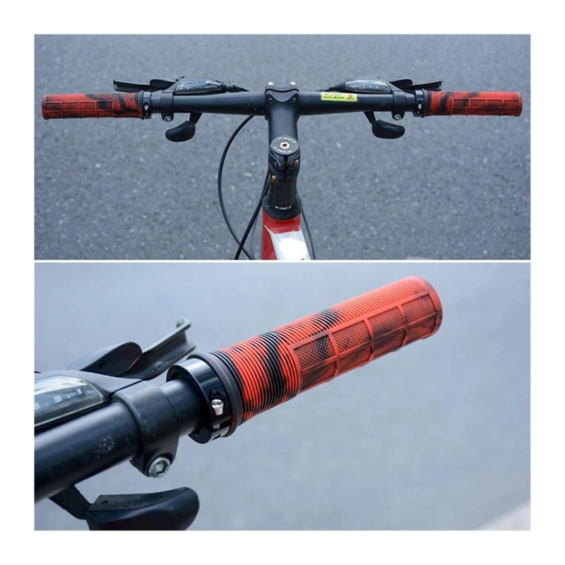 PJQUEKAIPJ Bicycle Handle Grips TPR Aluminum Alloy Lock On Non-Slip